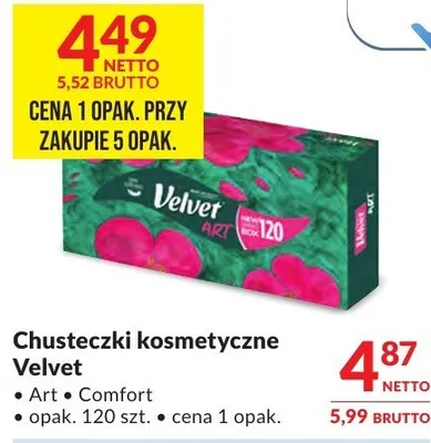 Chusteczki kosmetyczne Velvet Art/Comfort promocja w Makro