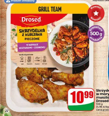Skrzydełka z kurczaka w marynacie musztardowo-czosnkowej Drosed promocja w Dino