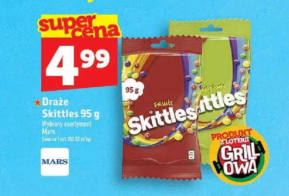 Draże Skittles promocja w TOPAZ