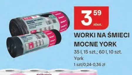 Worki na śmieci mocne York 35 l promocja w Chorten