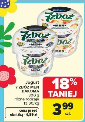 Jogurt 7 zbóż różne rodzaje promocja w Carrefour Market