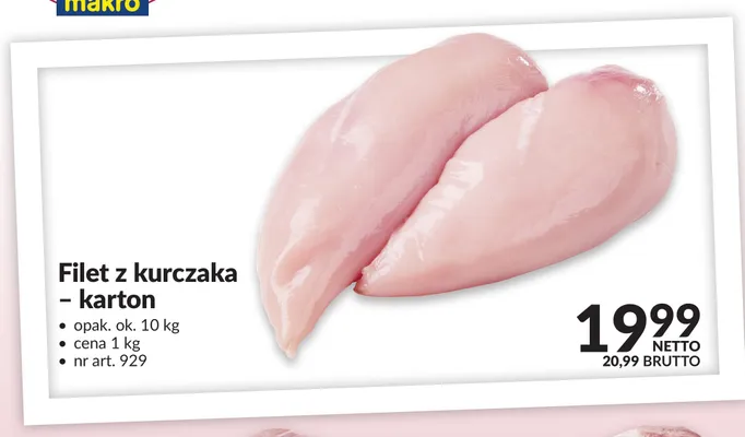 Filet z kurczaka karton promocja w Makro