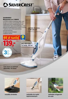 Mop parowy 2 w 1 SilverCrest promocja w Lidl