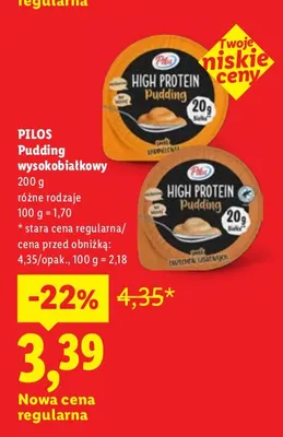 Pudding wysokobiałkowy Pilos promocja w Lidl