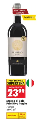 Wino czerwone Masso al Sole Primitivo Puglia promocja w Biedronka