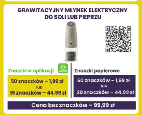 Grawitacyjny młynek elektryczny do soli lub pieprzu promocja w Stokrotka