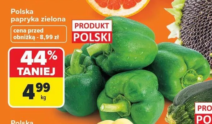 Papryka zielona polska promocja w Carrefour