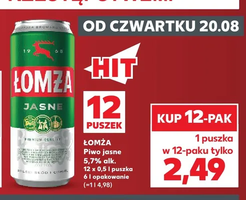 Piwo Łomża 12-pak 500 ml promocja w Kaufland