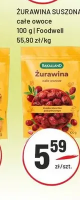 Żurawina suszona Bakalland całe owoce promocja w Sedal