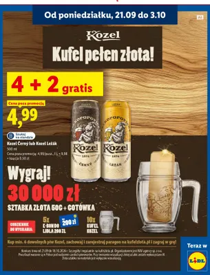 Piwo Kozel Černý promocja w Lidl