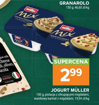 Jogurt Müller Mix pistacja z chrupiącymi migdałami promocja w Stokrotka