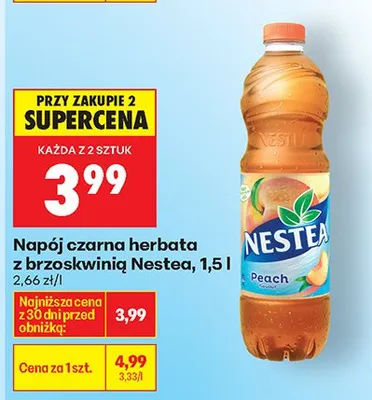 Napój czarna herbata z brzoskwinią promocja w Biedronka