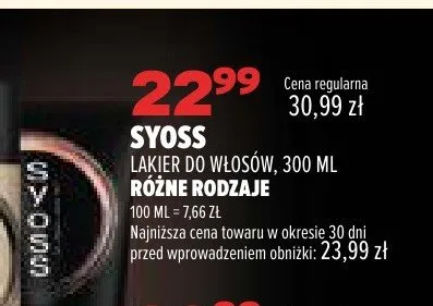 Lakier do włosów Syoss promocja w Drogerie Natura