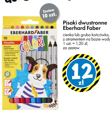 Pisaki dwustronne Eberhard Faber Colori promocja w Tedi