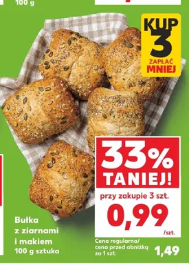 Bułka z ziarnami i makiem promocja w Kaufland