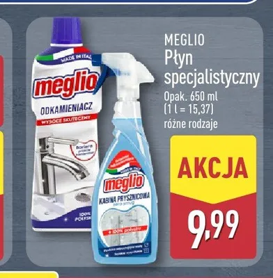 Płyn specjalistyczny Meglio Kabina Prysznicowa promocja w Aldi