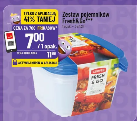 Zestaw pojemników Fresh&Go Curver promocja w POLOmarket