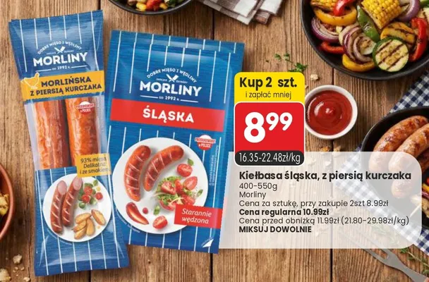 Kiełbasa z piersią kurczaka Morlińska Morliny promocja w Market Point