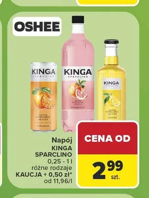 Napój Kinga Sparclino grejpfrutowy promocja w Carrefour Market
