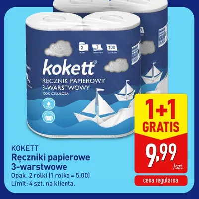 Ręczniki papierowe 3-warstwowe 2-pak Kokett promocja w Aldi