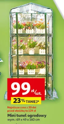 Mini tunel ogrodowy wym: 69 x 49 x 160 cm promocja w Auchan