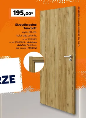 Skrzydło drzwiowe pełne Trim Soft promocja w Bricoman