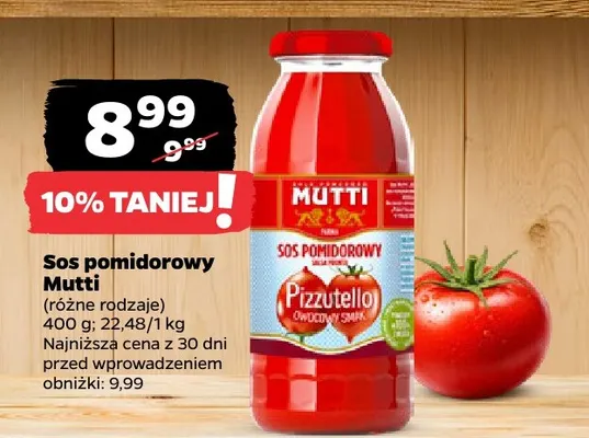 Sos pomidorowy Pizzutello Mutti promocja w Netto