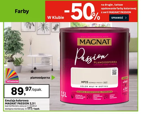 Emulsja kolorowa Magnat Passion 2,5 l promocja w Leroy Merlin