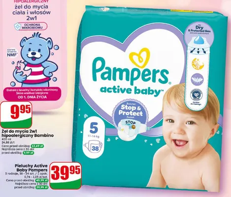 Pieluchy Active Baby Pampers promocja w Dino