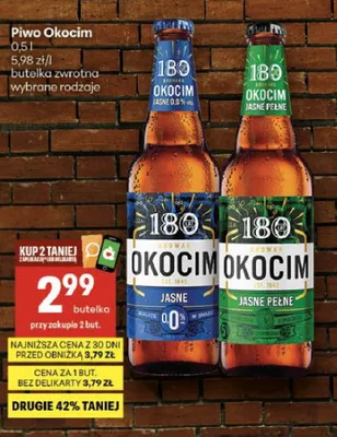 Piwo bezalkoholowe Okocim Jasne promocja w Delikatesy Centrum