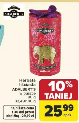 Herbata liściasta w puszce promocja w Carrefour