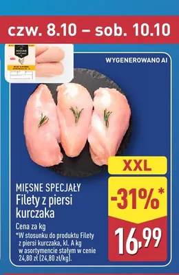 Filety z piersi kurczaka XXL Mięsne Specjały promocja w Aldi