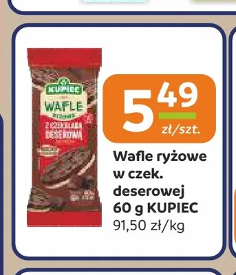 Wafle ryżowe w czekoladzie deserowej Kupiec promocja w Społem Częstochowa