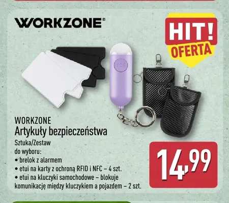 Etui na karty z ochroną RFID 4-pak Workzone promocja w Aldi