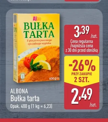 Bułka tarta Albona promocja w Aldi