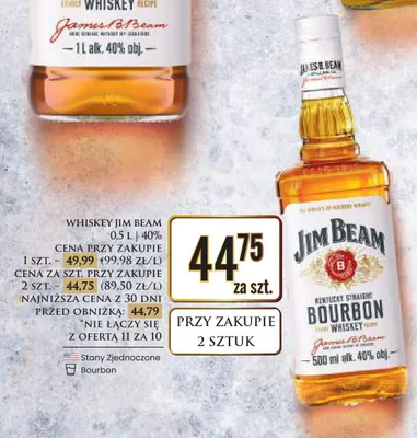 Whiskey Jim Beam Bourbon promocja w Dino