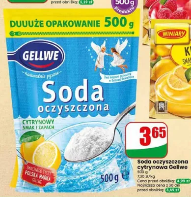 Soda oczyszczona cytrynowa Gellwe promocja w Dino