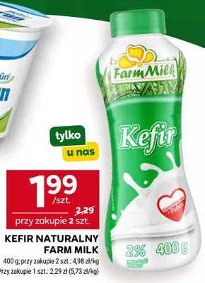 Kefir naturalny Farm Milk promocja w Stokrotka
