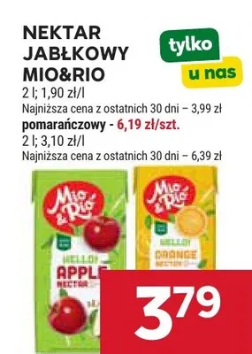 Nektar jabłkowy mio&rio promocja w Stokrotka