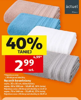 Ręcznik bawełniany wym.: 30x50cm promocja w Auchan