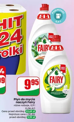 Płyn do mycia naczyń Fairy promocja w Dino