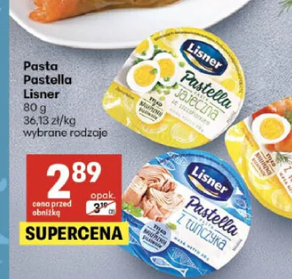 Pasta jajeczna z łososiem Pastella Lisner promocja w Delikatesy Centrum
