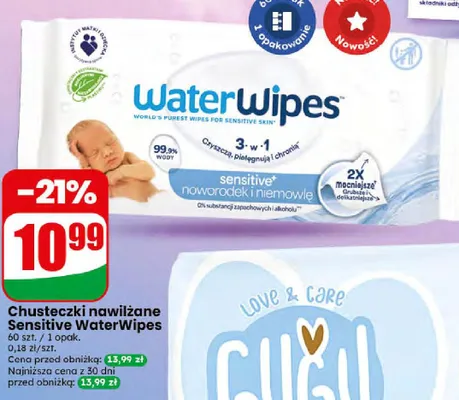 Chusteczki nawilżane Sensitive WaterWipes promocja w Dino