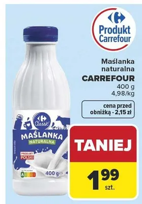 Maślanka naturalna promocja w Carrefour