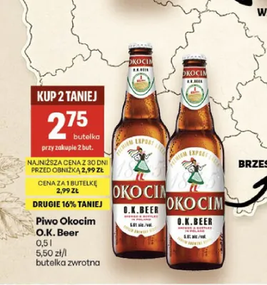 Piwo Okocim O.K. Beer promocja w Delikatesy Centrum
