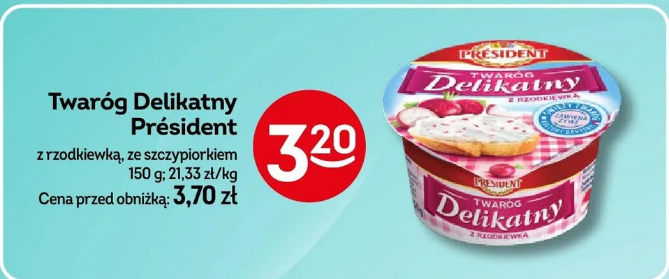 Twaróg delikatny z rzodkiewką, ze szczypiorkiem promocja w Żabka