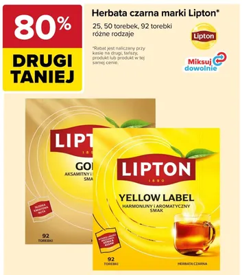 Herbata czarna Lipton promocja w Carrefour