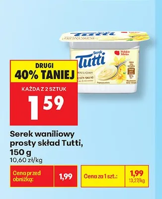 Serek waniliowy prosty skład Tutti promocja w Biedronka