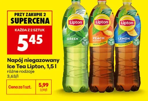 Napój niegazowany Ice Tea Lipton Green promocja w Biedronka