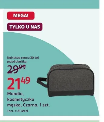 Kosmetyczka męska Mundia czarna promocja w Rossmann